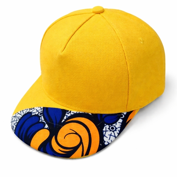 Yellow Patterned Men's Cap - Picture 1 of 2